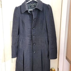 Women GUESS wool coat size S lightly used dark grey